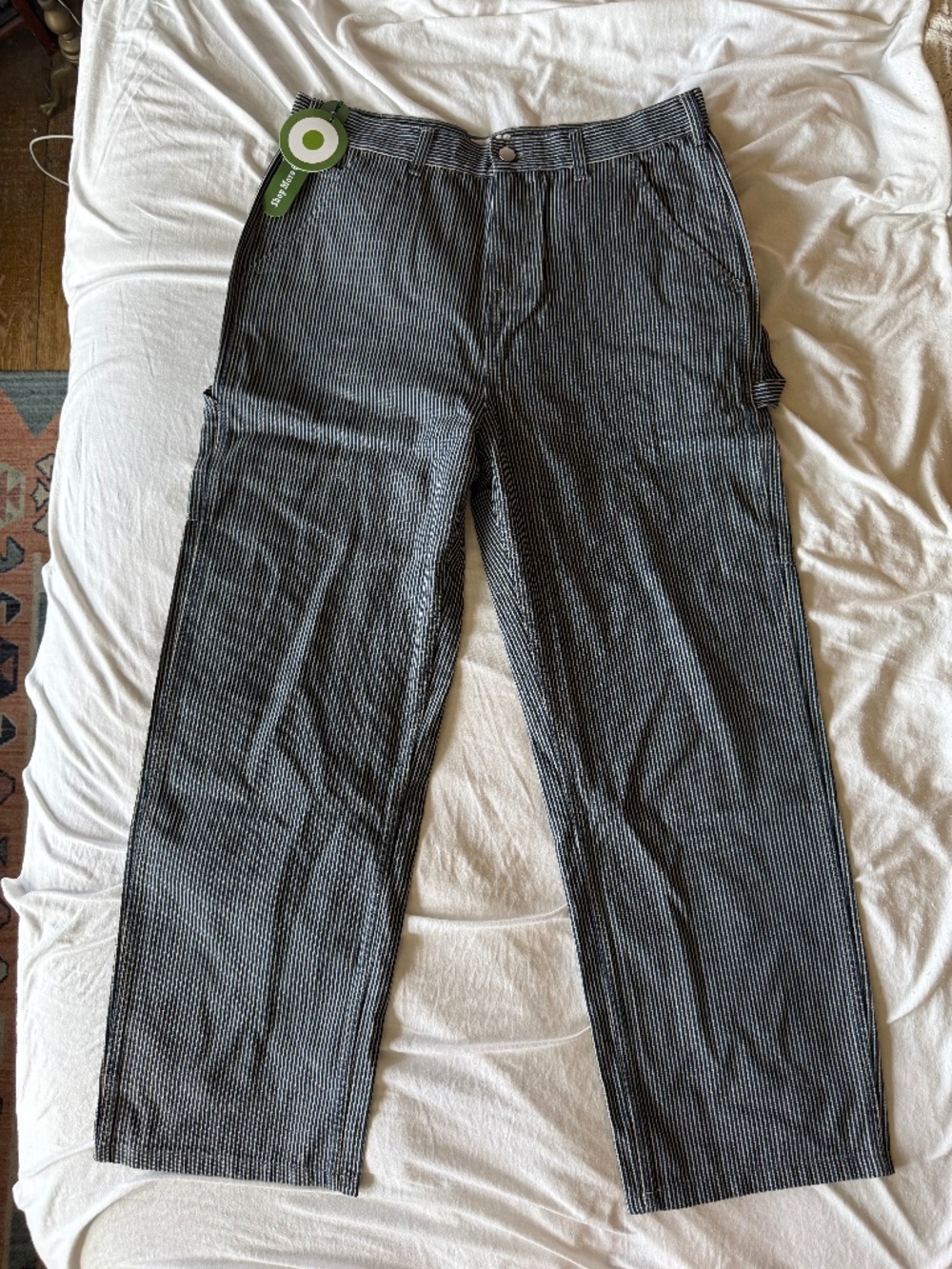 OXKNIT Hickory Stripe Carpenter Pants Men’s Large Workwear Utility Jeans